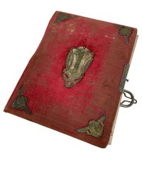 Antique French Red Velvet Clasped Photo Picture Postcard Album Collector Damaged Needs Repair Renovation c1900 3