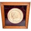 Antique French Couhault Paris Mon Dangleterre Terracotta Portrait Medallion Plaque L. Duc Arch Te 1865 Wall Hanging Decor c1910-20's