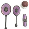 Vintage English Vanity Hairbrush Brush Mirror Pot Dressing Table Beauty Set circa 1960's