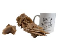 Alternative view of Antique Tunisian Desert Rose scholars rock tall heavy mineral formation organic natural desktop sculpture circa 1910-50's