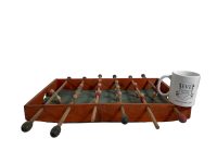 Alternative view of Vintage French Mini Small Table Football Soccer Toy Game Of Skill Wooden Wood Toy Decorative Collector DAMAGED c1960-70's