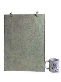 Alternative view of Vintage French Pale Green Painted Wood Wooden Wall Mounted Storage Cabinet Shelf Cupboard Bathroom Mirror Medical circa 1950-60's