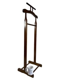 Alternative view of Vintage French Valet Butler Stand Wooden Clothes Hanger Suit Costume Bedroom Hotel Decor Storage Office 1980's