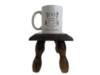 Alternative view of Vintage French Bench Stool Small Tiny Table Wooden Wood Chair Seat Side Stand Flower Pot Display Shelf Bobbin Leg Tabouret c1960-70's