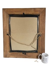 Alternative view of Vintage French Large Mirror Wood Framed Wall Hanging Wooden Framed Heavy Golden Decor Bathroom Hallway DAMAGED c1930-40's