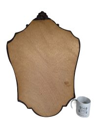 Alternative view of Vintage French Large Mirror Plaster Coated Wood Framed Wall Hanging Heavy Golden Decor Bathroom Hallway DAMAGED c1960-70's