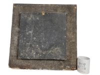 Alternative view of Vintage Moroccan Mirror Wood Framed Wall Hanging Heavy Blue Hand Painted Decor Bathroom Hallway DAMAGED c1960-70's