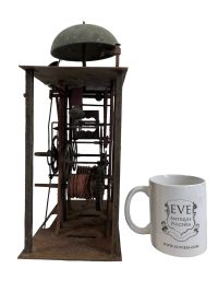 Alternative view of Antique French Grandfather Grandmother Clock Mechanism Steampunk Display collections curio oddity unusual presentation c1880's