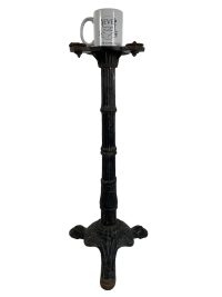 Alternative view of Vintage French Heavy Small Bistro Style Side Table Leg Stand Cast Iron Stand Plinth Add Your Own Top circa 1970-80's