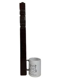 Alternative view of Vintage Bolivian Wooden Pipe Musical Wind Instrument Flute Working Ornately Decorated Horn Gift circa 1960-70's