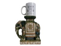 Alternative view of Vintage Chinese Elephant Ceramic Pot Stand Plinth Rest Brown Jade Green Small Vase Pot c1970-80's