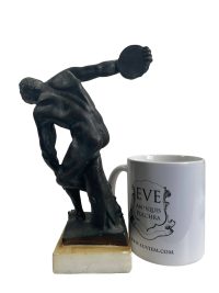 Alternative view of Vintage French Greek Discobolus Decorative Copper Stone Ornament Decor Reproduction Ancient Greece Statue Sculpture c1960's