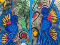 Alternative view of Vintage French "Paradise" Bird Painting Hand Made Paper Acrylic Wall Decor Decoration c1980-90's