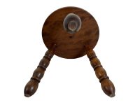 Alternative view of Vintage French Small Plant Stand Tabouret Wooden Rustic Table Farm Round Seat Rest Plinth c1980's