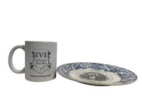 Alternative view of Antique French Blue And White Ceramic Conversation Plate Serving Dish Table Wall Decor c1860-80's