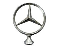 Vintage French Mercedes Car Badge Bonnet Ornament Decor Automobile Vehicle Automobilia Collector Metal Chrome circa 1970-80's