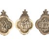 Antique French Church Cathedral Manoir Chateau Religious Catholic Figurine Plaster Plaque Panel Lecturn Decor circa 1850's
