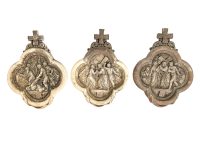 Antique French Church Cathedral Manoir Chateau Religious Catholic Figurine Plaster Plaque Panel Lecturn Decor circa 1850's