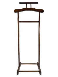 Vintage French Valet Butler Stand Folding Wooden Clothes Hanger Suit Costume Bedroom Hotel Decor Storage Office 1960-70’s