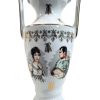 Vintage French Napoleon Josephine White Porcelain Ceramic Pot Vase Urn plant storage display circa 1960-70's