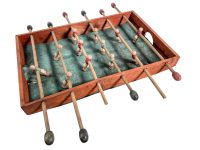 Vintage French Mini Small Table Football Soccer Toy Game Of Skill Wooden Wood Toy Decorative Collector DAMAGED c1960-70's
