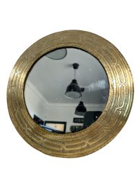Vintage Italian Gold Reproduction Fancy Louis XV Style Syroco Mirror Wall Hanging Bedouir Plastic Frame c1980-90’s