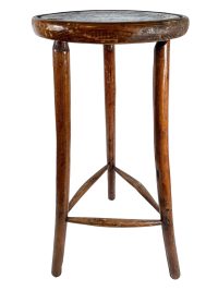 Vintage French Tall Wooden Wood Stool Chair Seat Kitchen Bar Side Table Kitchen Flower Pot Stand Display Prop circa 1950-60’s