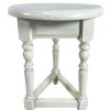 Vintage French Stool Plinth Table Wooden Wood Chair Seat Side Stand Flower Pot Display Shelf Prop Cream White Tabouret c1970-80's