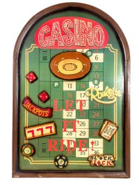 Vintage English Casino Roulette 3D Sign Wall Decoration Plaque Board Display Man Cave circa 1980-90’s 3