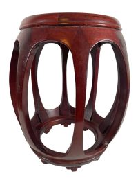 Vintage Chinese Lantern Style Wooden Wood Side Table Stand Plinth Flower Pot Ornament Display Rustic Rural Worn circa 1990-00’s 3