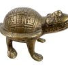 Vintage African Brass Metal Tortoise Animal Figurine Statue Sculpture Cast Tribal Art c1970-80's