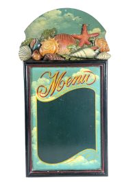 Vintage Menu Sea Themed Blackboard Chalk Board Restaurant Cafe Shop Kitchen Sign Wall Hanging Display Menu Black Board c1990's