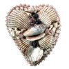 Vintage French Hand Made Sea Shell Pink Heart Shaped Gift Treasure Box Trinket Dish Catch All circa 1970's