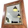 Vintage French Large Mirror Wood Framed Wall Hanging Wooden Framed Heavy Golden Decor Bathroom Hallway DAMAGED c1930-40's