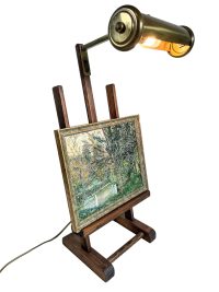 Vintage French Wood Easel Menu Book Programme Art Work Stand Rest Speaker Display Restaurant Cafe Shop Gallery Lit Light c1970-80's
