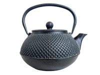 Vintage Japanese Metal Grey Black Tea Teapot Kettle Ceremony Display Ornament Heavy circa early 2000's