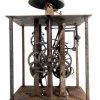 Antique French Grandfather Grandmother Clock Mechanism Steampunk Display collections curio oddity unusual presentation c1880's
