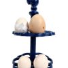 Vintage French Blue Cast Iron Metal Egg Rack Holder Stand Display circa 1990-2000's
