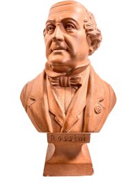 Vintage French Rossini Composer Terracotta Bust Statue Figurine Plaster Ornament Gift c1960-70’s