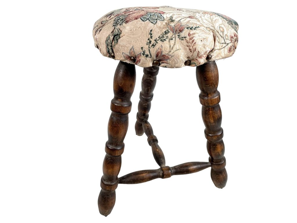 Vintage French Brittany Breton Style Milking Stool Wooden Chair Seat Kitchen Side Table Display Prop Tabouret circa 1960-70’s