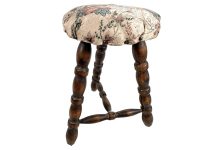 Vintage French Brittany Breton Style Milking Stool Wooden Chair Seat Kitchen Side Table Display Prop Tabouret circa 1960-70's