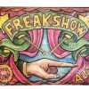 English Freakshow Freak Show Reproduction Sign Display Fairground Circus Attraction Wall Decor On Wooden Board