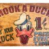 English Hook A Duck Prize Every Time Reproduction Sign Display Fairground Game Circus Attraction Wall Decor On Wooden Board