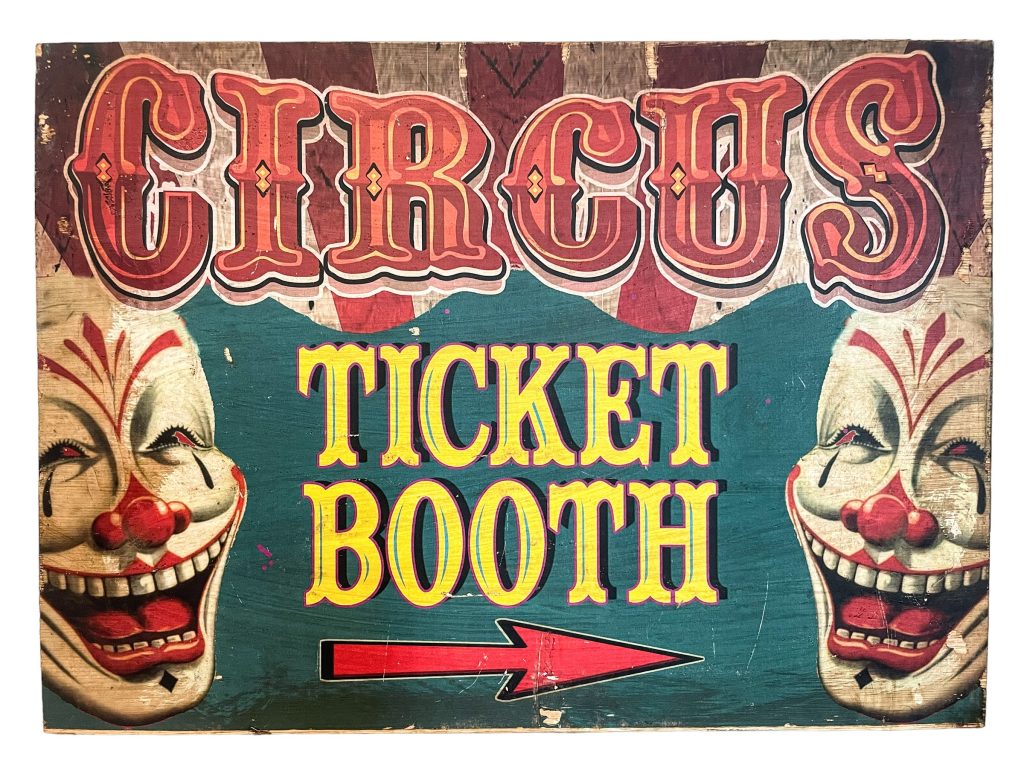 English Circus Ticket Booth Reproduction Sign Display Fairground Game Circus Attraction Wall Decor On Wooden Board
