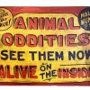 English Animal Oddities Strange But True Half Human Show Reproduction Sign Display Fairground Circus Attraction Wall Decor On Wooden Board