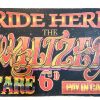 English Ride The Waltzers Reproduction Sign Display Fairground Circus Attraction Wall Decor On Wooden Board