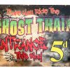 English Dare You Ride The Ghost Train Reproduction Sign Display Fairground Circus Attraction Wall Decor On Wooden Board