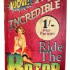 English Ride The Rotor Reproduction Sign Display Fairground Circus Attraction Wall Decor On Wooden Board