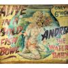 English Large Andrea The Water Baby Alive In A Goldfish Bowl Reproduction Sign Display Advertising Man Cave Commercial Fairground Attraction Wall Decor On Wooden Board