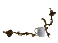 Alternative view of Vintage French Brass Double Wall Sconce Pair Light Lighting Electric Lamp Metal Period Lighting Prop c1960-70's